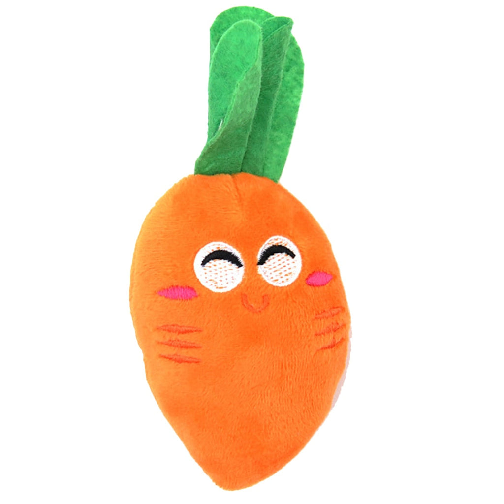 Stuffed Carrot Squeaky Dog Toy – Soft Fleece Chew Toy for Small & Medium Dogs