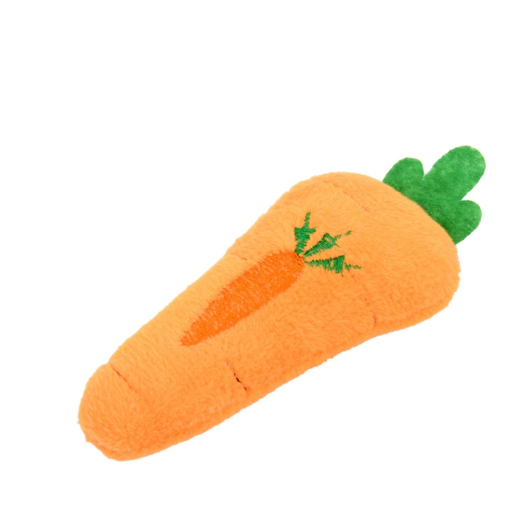 Stuffed Carrot Squeaky Dog Toy – Soft Fleece Chew Toy for Small & Medium Dogs