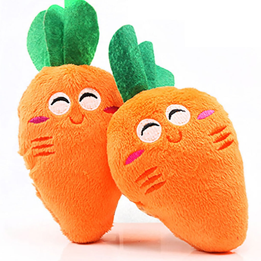 Stuffed Carrot Squeaky Dog Toy – Soft Fleece Chew Toy for Small & Medium Dogs