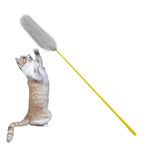 Fluffy Cat Teaser Wand Toy – Pampas-Style Feather Wand for Interactive Play