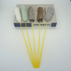 Fluffy Cat Teaser Wand Toy – Pampas-Style Feather Wand for Interactive Play