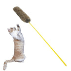Fluffy Cat Teaser Wand Toy – Pampas-Style Feather Wand for Interactive Play