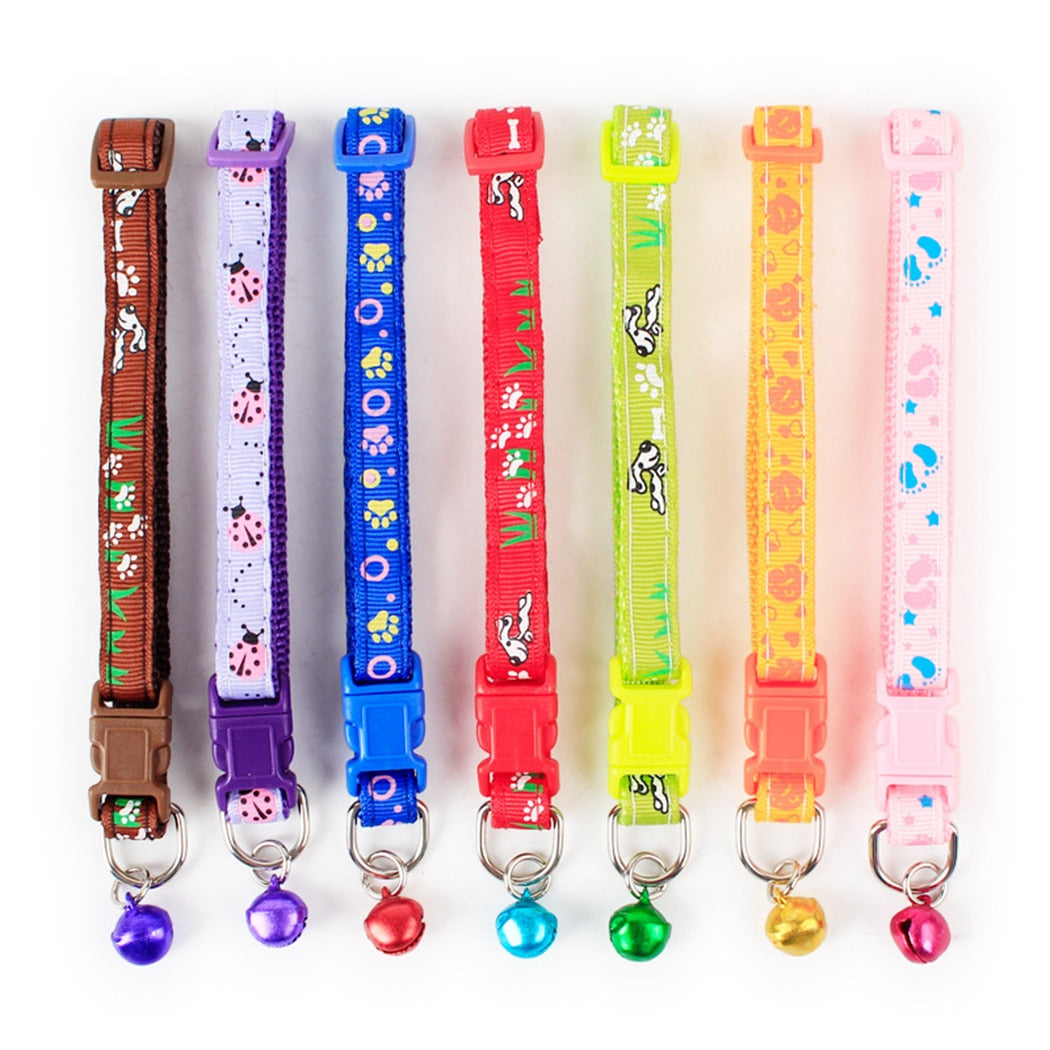 3-Pack Adjustable Cat Collars with Jingle Bells – Nylon, Lightweight & Secure