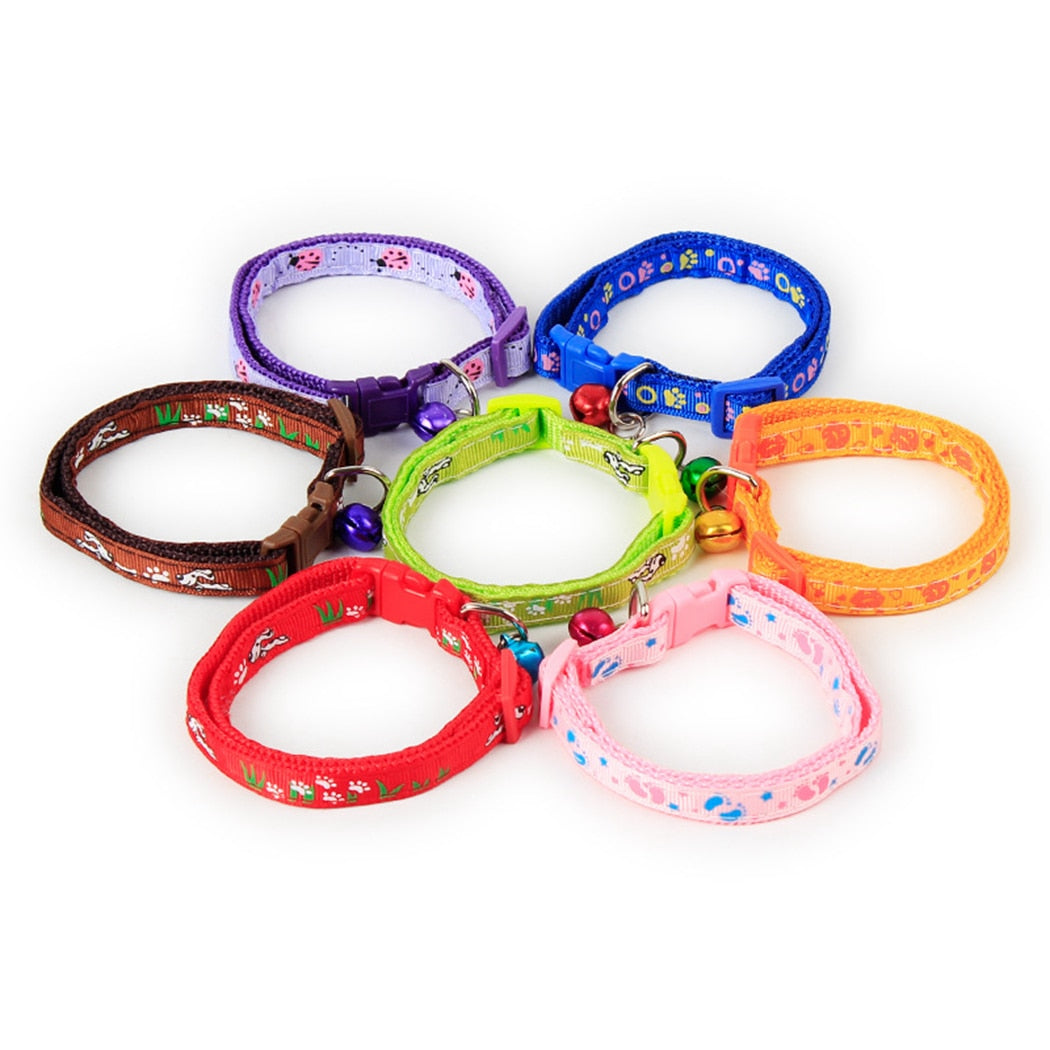 3-Pack Adjustable Cat Collars with Jingle Bells – Nylon, Lightweight & Secure