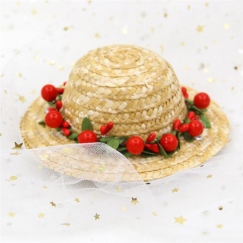 Adorable Cat Straw Hat – Sun-Protective & Adjustable Pet Accessory