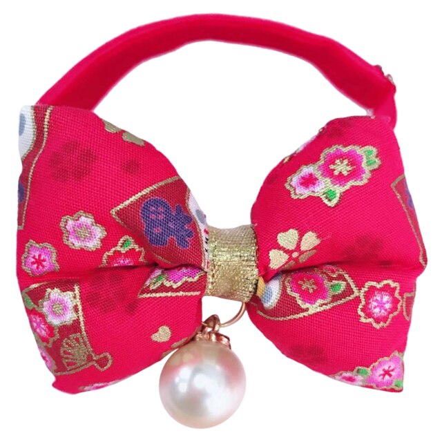 Cute Cat Bowtie Collar – Adjustable Pet Accessory with Jewel Accent
