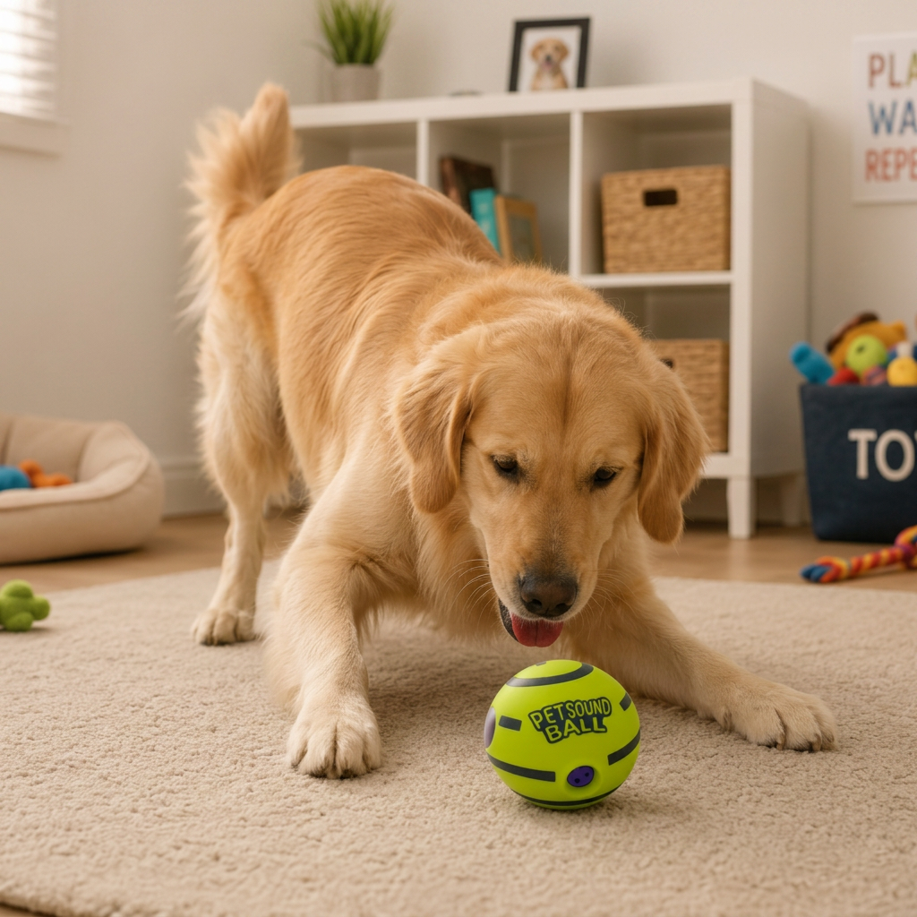Interactive Squeaky Wobble Dog Ball – Durable Self-Play Toy for Energetic Pups