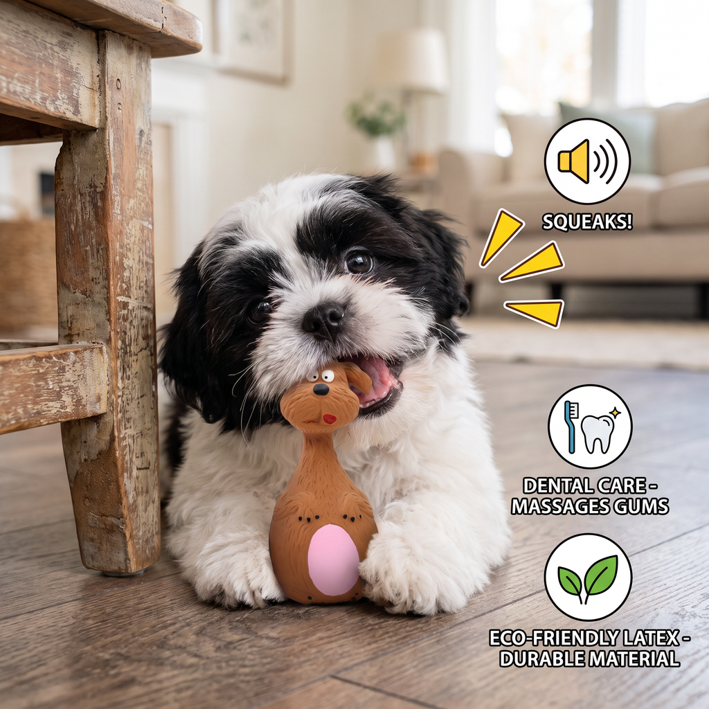 Durable Eco-Friendly Latex Squeaky Dental Dog Toy