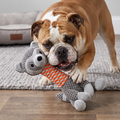 Durable Animal-Shaped Plush Rope Dog Toy with Squeaker & Teeth-Cleaning Action