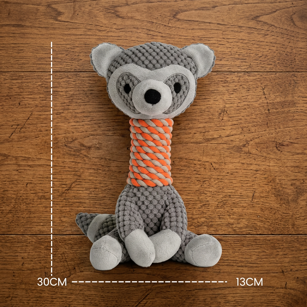 Durable Animal-Shaped Plush Rope Dog Toy with Squeaker & Teeth-Cleaning Action
