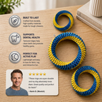 Durable Woven Ring Tug & Chew Toy for Dogs – Tough, Interactive, Vet-Approved Fun
