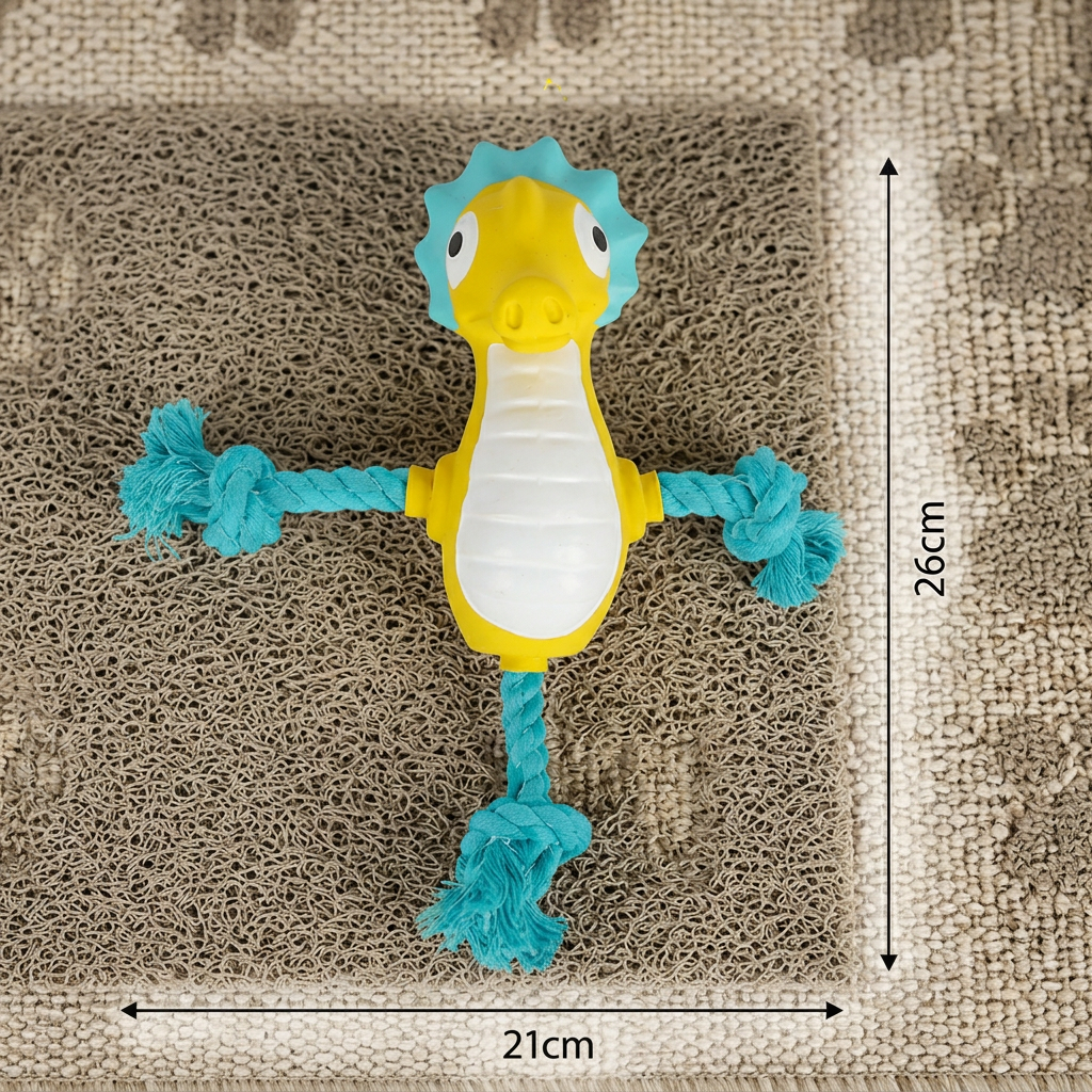 Durable Floating Dental Latex & Rope Dog Toy — Chew, Tug & Splash!