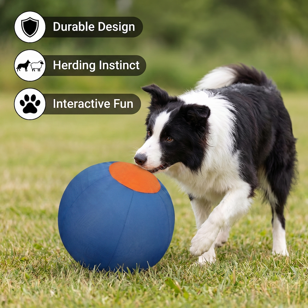 Inflatable Bite-Resistant Herding Ball for Dogs — Interactive Push & Chase Toy for High-Energy Breeds