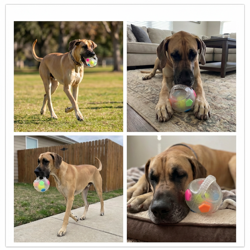 Durable Dog Toy Ball for Stress Relief & Active Play