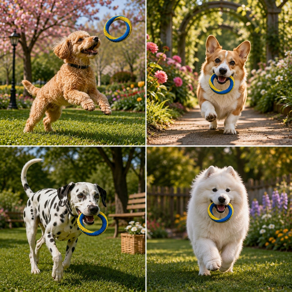 Durable Woven Ring Tug & Chew Toy for Dogs – Tough, Interactive, Vet-Approved Fun