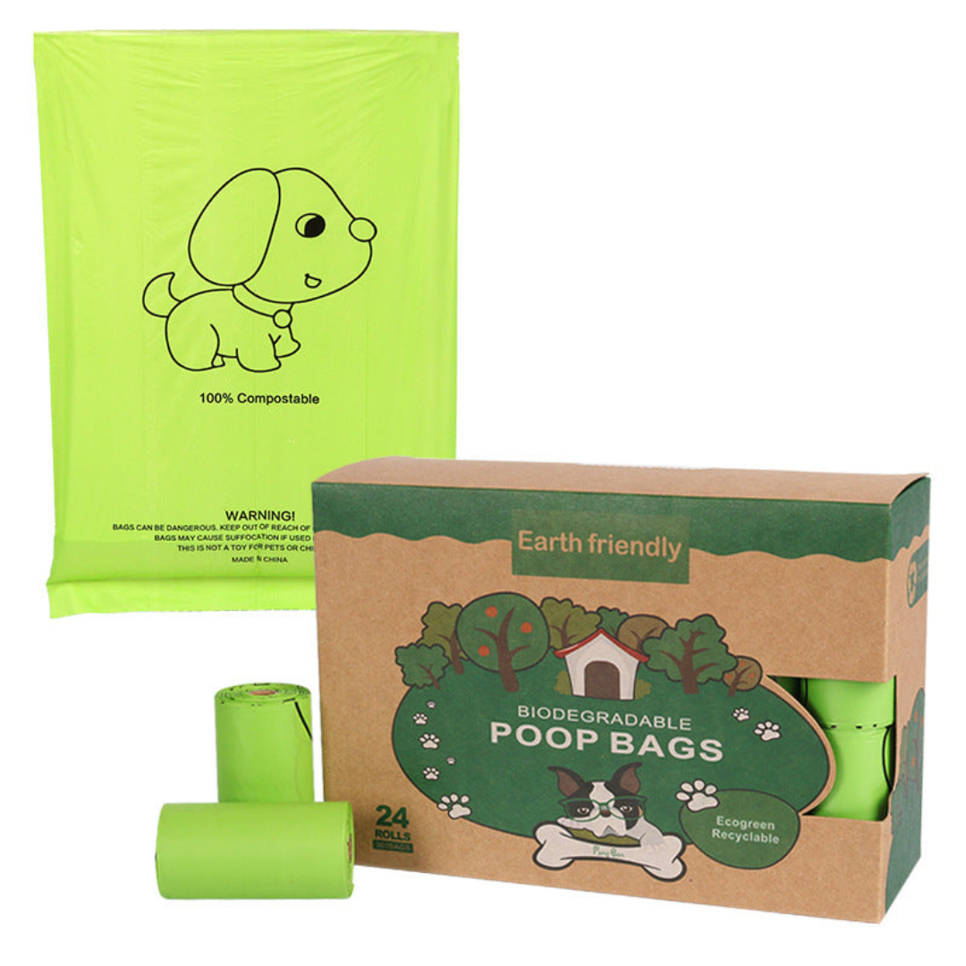 120 Biodegradable Poop Bags with Clip-On Dispenser for Dogs