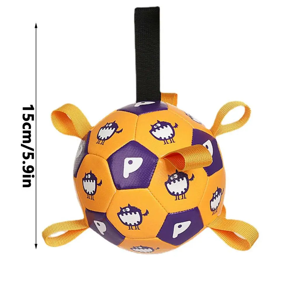 Dog Ball Toy with Integrated Pull Ropes — Durable Chew & Tug Toy for Active Dogs