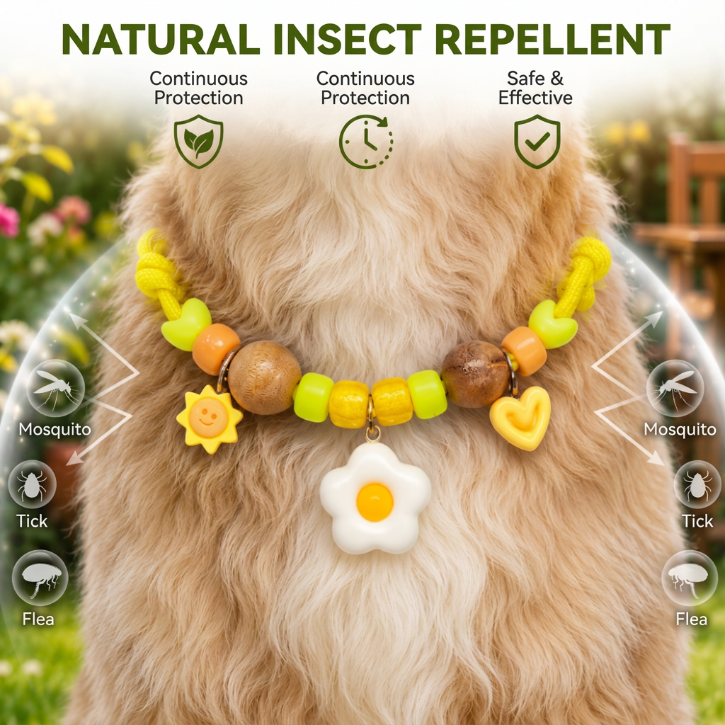 Adorable Insect-Repellent Dog Collar – Safe, Soft & Stylish