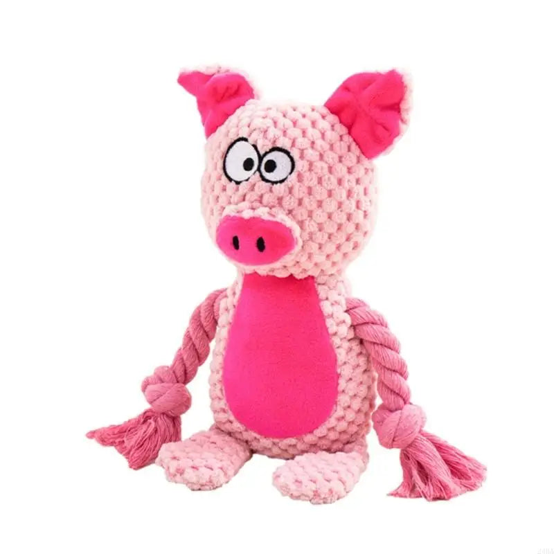 Cotton Rope Plush Squeaky Dog Toy – Dental Chew Toy for Puppies & Adult Dogs